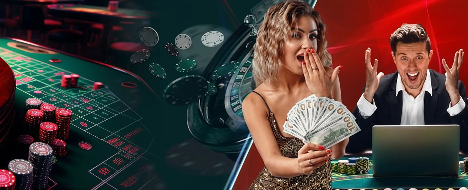 Vibrant online casino gaming table with neon lights
